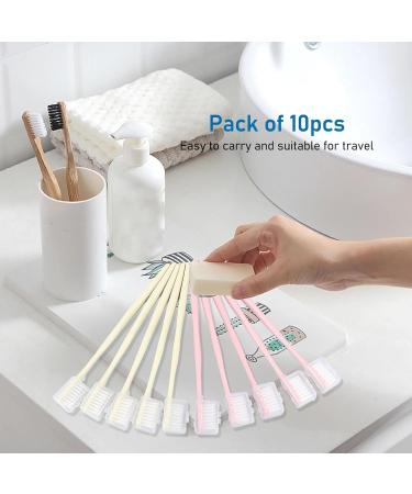 Herchr 10-Pack Colorful Soft Manual Toothbrush Set for Adults | Reusable Toothbrushes with Covers - International Shipping Available - Buy Online on GoSupps.com