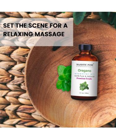 MAJESTIC PURE Oregano Essential Oil - 100% Pure & Natural Oregano Oil for Hair Care Skin Aromatherapy Massage & Home Diffusers - Premium Grade 1 Fl Oz - Buy Online on GoSupps.com