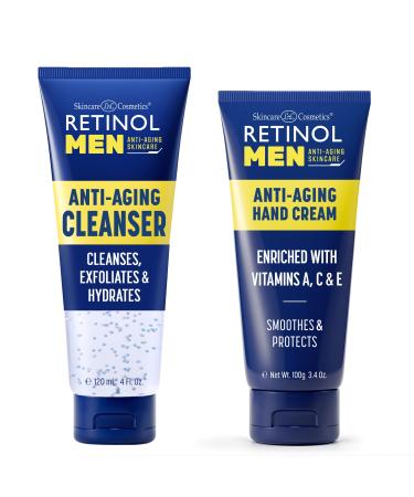 Retinol Men's Gel Cleanser Gently exfoliates skin for Improved Texture Men Anti-Aging Hand Cream For Younger Looking Hands