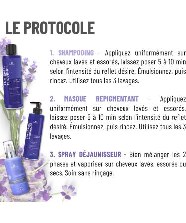 Fauvert Professionnel Shampooing Violet Repigmentant Dejaunisseur Lavande de Valensole - Neutralise les Reflets Jaunes - Cheveux Blonds Blancs ou Gris - Sans Sulfates et Parabens - Fabriqu en France - Buy Online on GoSupps.com