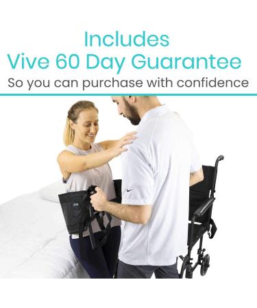 Vive Transfer Sling - Padded Assist Gait Belt for Mobility and Lifting - Heavy Duty Patient Lift with Straps - Ideal Standing Aid for Disabled Seniors - Black - Buy Online on GoSupps.com