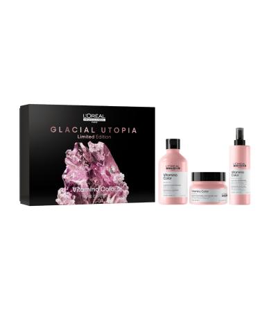 L'Oréal Professionnel, Vitamino Color Gift Set, Color Fixing Routine, Colored & Highlighted Hair Lacking Shine, 10-In-1 Shampoo + Mask + Milk Trio, Serie Expert Limited Edition