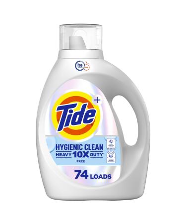 Tide Hygienic Clean Heavy Duty 10x Free Liquid Laundry Detergent HE Compatible Unscented 74 loads 105 fl oz