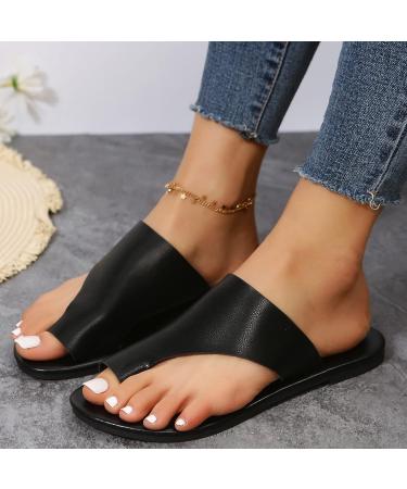 Women's Orthopedic Bunion Flip Flops - Black, Size 8 | Hallux Valgus Foot Correction Sandals for Summer Outdoor Travel - Buy Online on GoSupps.com