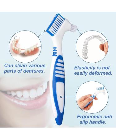 Prosthetic Toothbrush Set - 4 Multi-Layered Denture Brushes for False Teeth | Ergonomic Design & 4 Colors - Buy Online on GoSupps.com