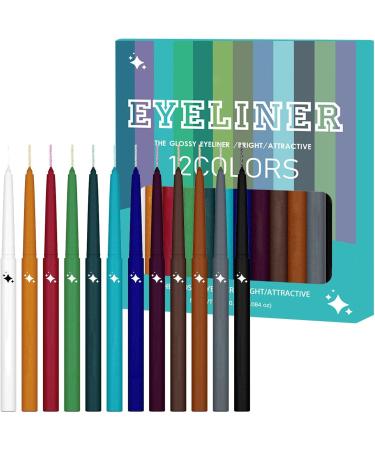 Eye Liner Pens - 12 Colors Makeup Eye Liners Waterproof Eye Liners Professional Eye Makeup Set Long Lasting and Sweatproof Makeup Colors - Buy Online on GoSupps.com