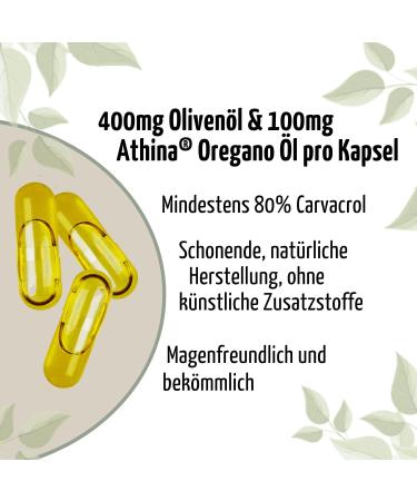 Buy Athina Oregano Oil 3 x 60 Softgel Capsules | 500mg with 80% Carvacrol & Olive Oil | Pure & Natural Ingredients | Fast International Shipping - Buy Online on GoSupps.com