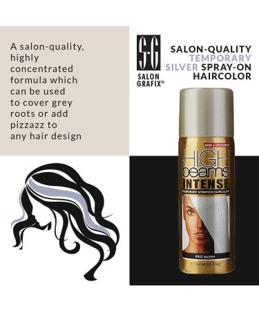 High Beams Intense Spray-On Hair Color - Silver - 2.7 Oz - Temporary Color Highlight for Streaking, Tipping, Frosting - Washes Out Easily - Pack of 1 - Buy Online on GoSupps.com