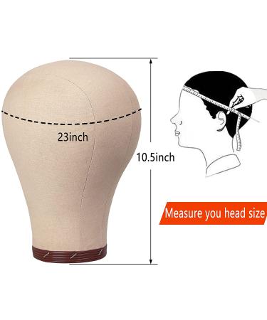 ISHOT 23 Inch Wig Head with Stand - Canvas Mannequin Head for Wig Making, Styling, and Display - Buy Online on GoSupps.com