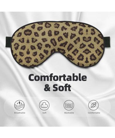 Yellow Leopard Print Unisex Sleep Mask - Double-Sided Eye Mask for Sound Sleep & Skin Care - Buy Online on GoSupps.com