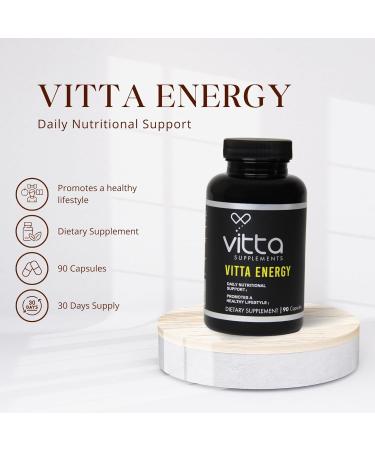 Vitta Energy Capsules - Boost with Vitamin C Fish Oil Turmeric & Creatine | 90 Capsules for Optimal Health - Buy Online on GoSupps.com