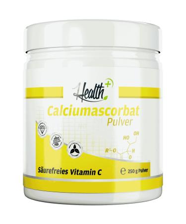 Health+ Calcium Ascorbate - 250 g acid-free vitamin C powder to support the immune system Made in Germany
