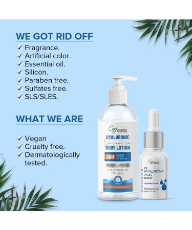 CGG COSMETIC CLEAN GREEN GORGEOUS COSMETIC Hyaluronic Acid Serum In Body Lotion & Free 10Ml Sample Of 2% 200Gram White - Buy Online on GoSupps.com