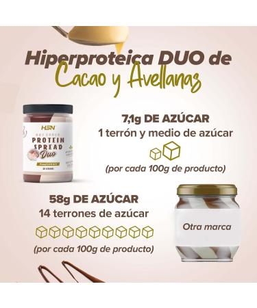 HSN Low Sugar Hazelnut Cocoa Protein Spread | Nut Choco Protein Spread DUO | With Whey Protein | Healthy & Delicious | Palm Oil Free Gluten Free | Vegetarian | 300g - Buy Online on GoSupps.com