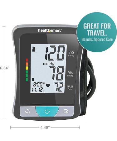 HealthSmart Digital Select Arm Blood Pressure Monitor | Automatic Upper Arm Cuff | Tracks Blood Pressure Pulse & Irregular Heartbeat | Stores 120 Readings for 2 Users - International Shipping Available - Buy Online on GoSupps.com