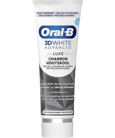 Oral-B 3D White Advanced Luxe Charcoal Toothpaste 75 ml - Buy Online on GoSupps.com