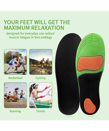 Plantar Fasciitis Insoles for Pain Relief | Orthotic Inserts for Flat Feet | High Arch Support | Shock Absorbing Daily Comfort Men 4.5-8.5 & Women 5.5-9.5 - Buy Online on GoSupps.com
