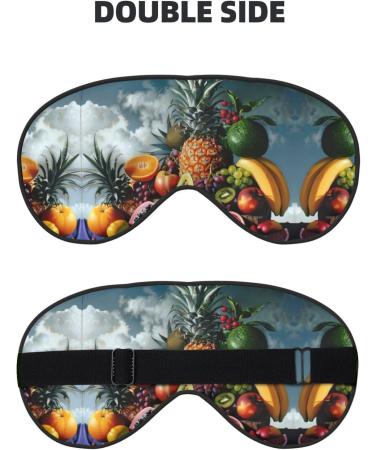 Tropical Fruits Print Double-Sided Eye Mask | Soft Light Blocking for Improved Sleep Quality - International Shipping Available - Buy Online on GoSupps.com