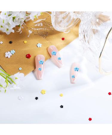 KINBOM 1200pcs 3D Flower Nail Art Charms Resin with Silver and Gold Beads - Colorful Decoration Accessories for DIY Nail Design and Jewelry Making (8 Colors) - Buy Online on GoSupps.com