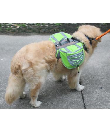 XIAOYU Dog Backpack | Adjustable Saddle Bag Harness Carrier for Travel Hiking & Camping - Green MM Green - Buy Online on GoSupps.com
