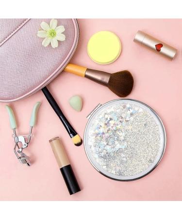 3-Piece Double-Sided Folding Mirror Set | Round Makeup & Portable Quicksand Pocket Mirrors | Mini Travel Beauty Mirrors for Flawless Looks - Buy Online on GoSupps.com