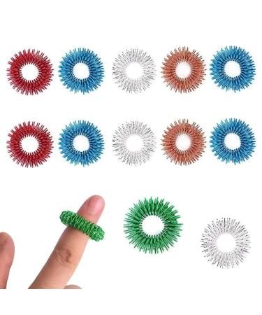 KGDUYC 12 pieces massage rings for fingers - Massage Ring Akupressurring sensory skills ring set finger massage ring for stress reducing and promoting blood circulation