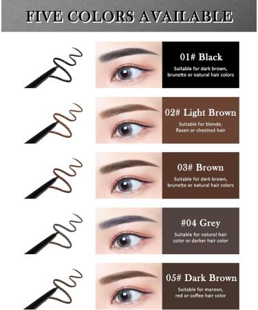 Waterproof Black Eyebrow Pencil Set 12Pcs Retractable Brow Micro Professional Eyebrow Pencil Ultra Fine Long Lasting Women Eye Makeup for Perfect Eye Liner Brows Shaping & Filling Brow Gel Pen- 01 01 Black - Buy Online on GoSupps.com