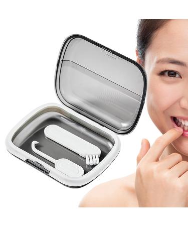 Buy Halter Holder Etui | Portable Retainer Holder & Cleaning Case for Invisible Dentures - Cypreason Transparent Black - Buy Online on GoSupps.com
