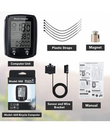 Wired Bike Computer Speedometer - Digital LCD Display MPH KM/H Odometer | Waterproof Cycling Computer - Buy Online on GoSupps.com