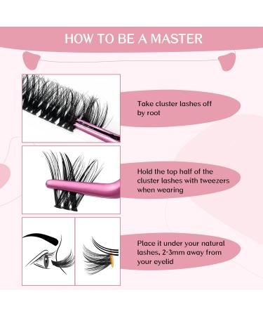 Adore D-12mm Individual Lash Clusters - 72 Pcs | DIY Eyelash Extensions | Thin Band for Easy Home Application - Buy Online on GoSupps.com