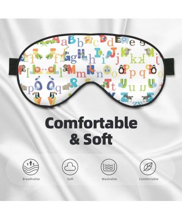 Colourful Animal Alphabet Unisex Sleeping Eye Mask | Soft & Comfortable Light-Blocking Sleep Mask - Buy Online on GoSupps.com