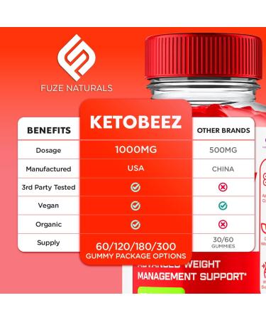 Buy Ketobeez ACV Gummies 1000MG - 3 Pack | Advanced Keto Support with Folate & B12 | 180 Gummies for Optimal Health - Buy Online on GoSupps.com