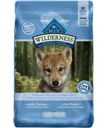 Blue Buffalo Wilderness High Protein Grain Free Natural Puppy Dry Dog Food (Chicken) 10.8 Kg Bag + BLUE Bits Natural Soft-Moist Training Dog Treats (Turkey Recipe) 113g Bag Dry Dog + Dog Treats 113g High Protein Grain Free Puppy Chicken - Buy Online on GoSupps.com