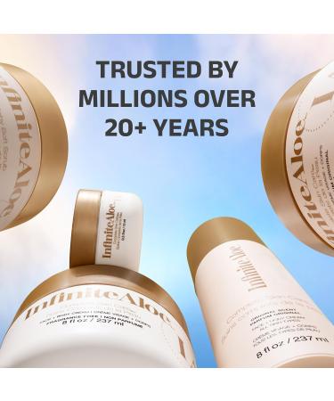 InfiniteAloe Complete Skin Care Aloe Vera Powered Face and Body Cream for Dry Skin Relief Fragrance Free - Large Jar 8 oz & 2 Travel Jar 0.5 oz Fragrance Free Large + Travel 2x - Buy Online on GoSupps.com