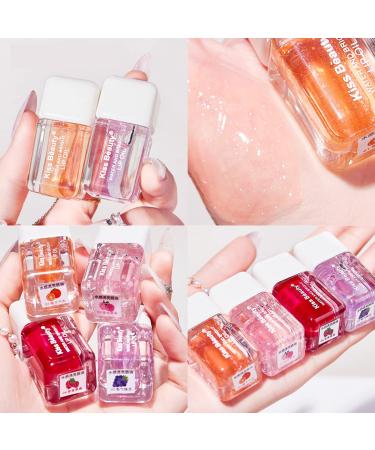 Hydrating Lip Glow Oil - Fruit Flavoured Moisturizing Gloss - Long Lasting Nourishing Shine - 4 Colors - Buy Online on GoSupps.com