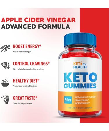 Keto for Health Gummies - Official Vegan Formula with ACV and Vitamin B12 | Shark Tank Weight Loss Support (60 Gummies) - Buy Online on GoSupps.com