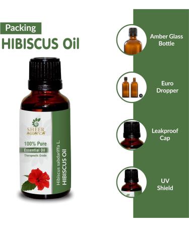 Sheer Essence Hibiscus Oil 15 ML (0.51 Fl.OZ) | 100% Pure Natural Undiluted Uncut Therapeutic Grade Hibiscus Sabdariffa L Essential Oil - Buy Online on GoSupps.com