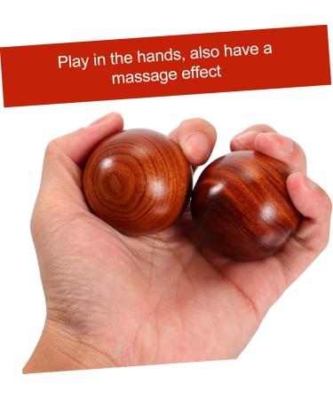 Beaupretty 2-Pack Chinese Hand Massage Balls - Relaxing Tai Chi Balls with Rosewood Handle for Stress Relief - Buy Online on GoSupps.com