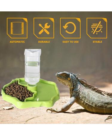 BEANPRECOY Reptile Water Dispenser Turtle Water Bowl 2 in 1 Reptile Automated Feeder Turtle Water Dispenser with Bottle for Turtles Hamsters Lizards Bearded Dragon Snake (Green) - Buy Online on GoSupps.com