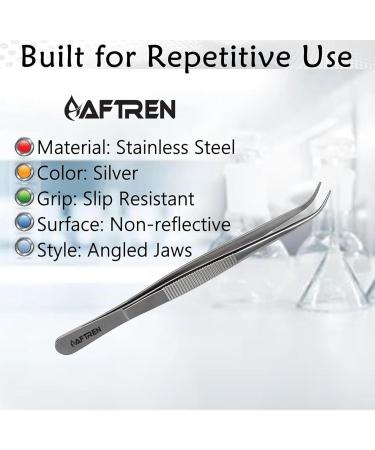 Precision Stainless Steel Tweezers with Serrated Jaws - 4.5 & 5.5 Inch Laboratory Tweezers for Firm Grip - Buy Online on GoSupps.com