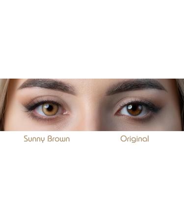 Buy Charmiga Sunny Brown Colored Contact Lenses | Annual Hydrogel Brown Lenses | 0.0 Diopters | Includes 2 Lenses & Cases - Shop Now! - Buy Online on GoSupps.com