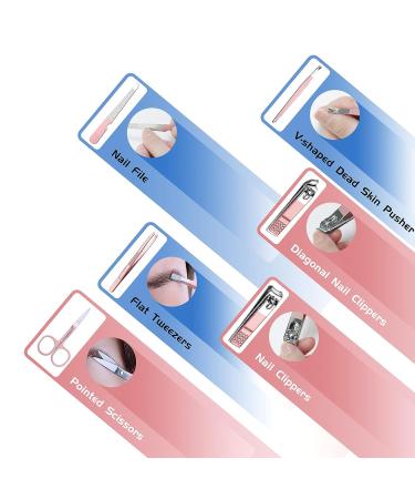 Women's Manicure Set 10 in 1 Nail Clipper Kit with Luxury Leather Bag - Pink | Travel-Friendly & Great Gift Choice - Buy Online on GoSupps.com