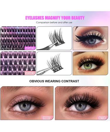Laluerck DIY Eyelash Extension Kit Individual Lashes Cluster C Curl with Glue and Tools for Self Application at Home Set 2 - Buy Online on GoSupps.com