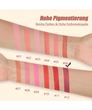 Eonfave Creme Blush Highly Pigmented Blush Cream Matte Lightweight & Breathable Make Up Blush for Eyes Cheeks & Lips Waterproof & Sweat-Resistant Natural Look Suitable for Various Skin Types - 06# - Buy Online on GoSupps.com