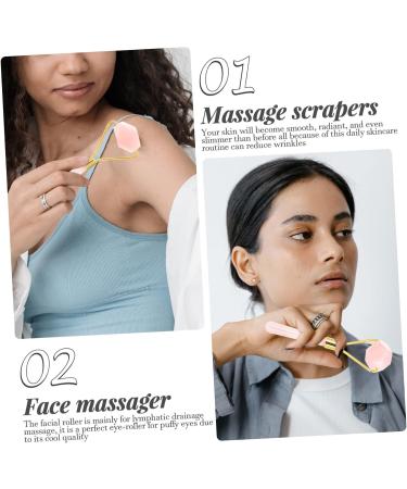 Shop Premium Pink Jade Massage Tools | Face Rollers & Gua Sha for Beauty and Muscle Care - 14x5cm - Buy Online on GoSupps.com