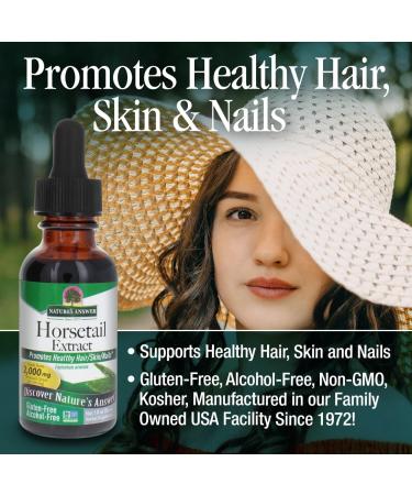 Nature's Answer Horsetail Extract 1 oz â€“ Alcohol-Free, Super Concentrated for Healthy Hair, Skin & Nails - Buy Online on GoSupps.com