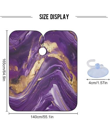 Kigai Purple Marble Barber Cape - Professional Waterproof Hair Cutting Cape for Men & Women - Adjustable Snap Closure Hairdressing Cape - Buy Online on GoSupps.com
