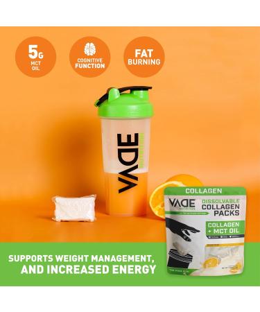 VADE Nutrition Keto Collagen + MCT Oil Packs | Hair Nail Skin Bone Joint Health | Grass Fed - Unflavored (Orange Cream) - Orange Creamsicle Flavor - Buy Online on GoSupps.com