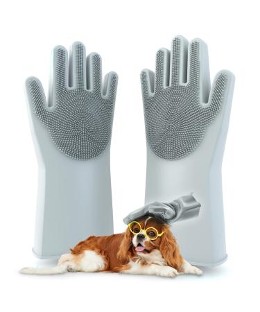 cosymode Pet Grooming Glove, Gentle Deshedding Brush Glove, Efficient Pet Hair Remover Glove, Massage Mitt with Enhanced 5 Finger Design, Perfect for Dogs & Cats with Long & Short Fur (1 Pair)