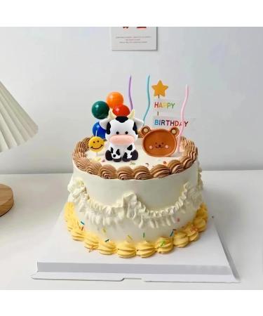 Ercadio 1 Pack Resin Cow Cupcake Toppers Resin Farm Cow Cupcake Picks Farm Animal Cupcake Picks for Animal Theme Baby Shower Barnyard Birthday Party Cake Decoration Supplies B-farm 3 - Buy Online on GoSupps.com